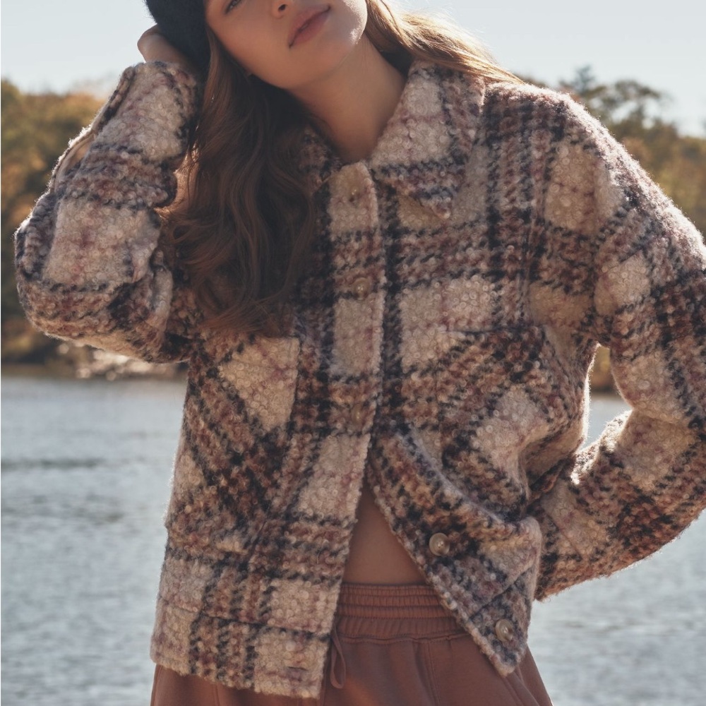 NWT Anthropologie Greylin Fuzzy Cropped Jacket